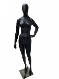 Manequim feminino Claudia Leite, cara de ovo na cor preto fosco mo na cintura esquerda (BASE OPCIONAL)