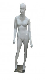 Manequim Feminino Carol com face mo reta branco brilho (BASE OPCIONAL)