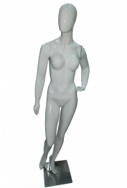 Manequins feminino Luana cara ovo, mo na cintura esquerda branco brilho (BASE OPCIONAL)