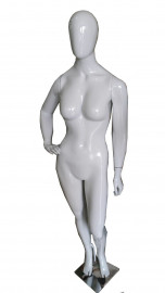 Manequim Feminino bonita cara ovo mo cintura direita branco brilho (BASE OPCIONAL)